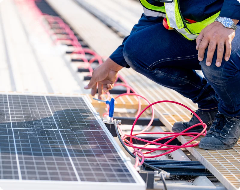 Electrical team from In Charge Electrical on a residential project